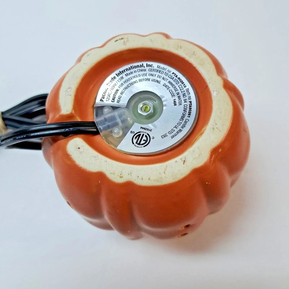Pumpkin Shaped Illuminated Wax Tart Warmer Fall Autumn Home Décor Pre-owned
